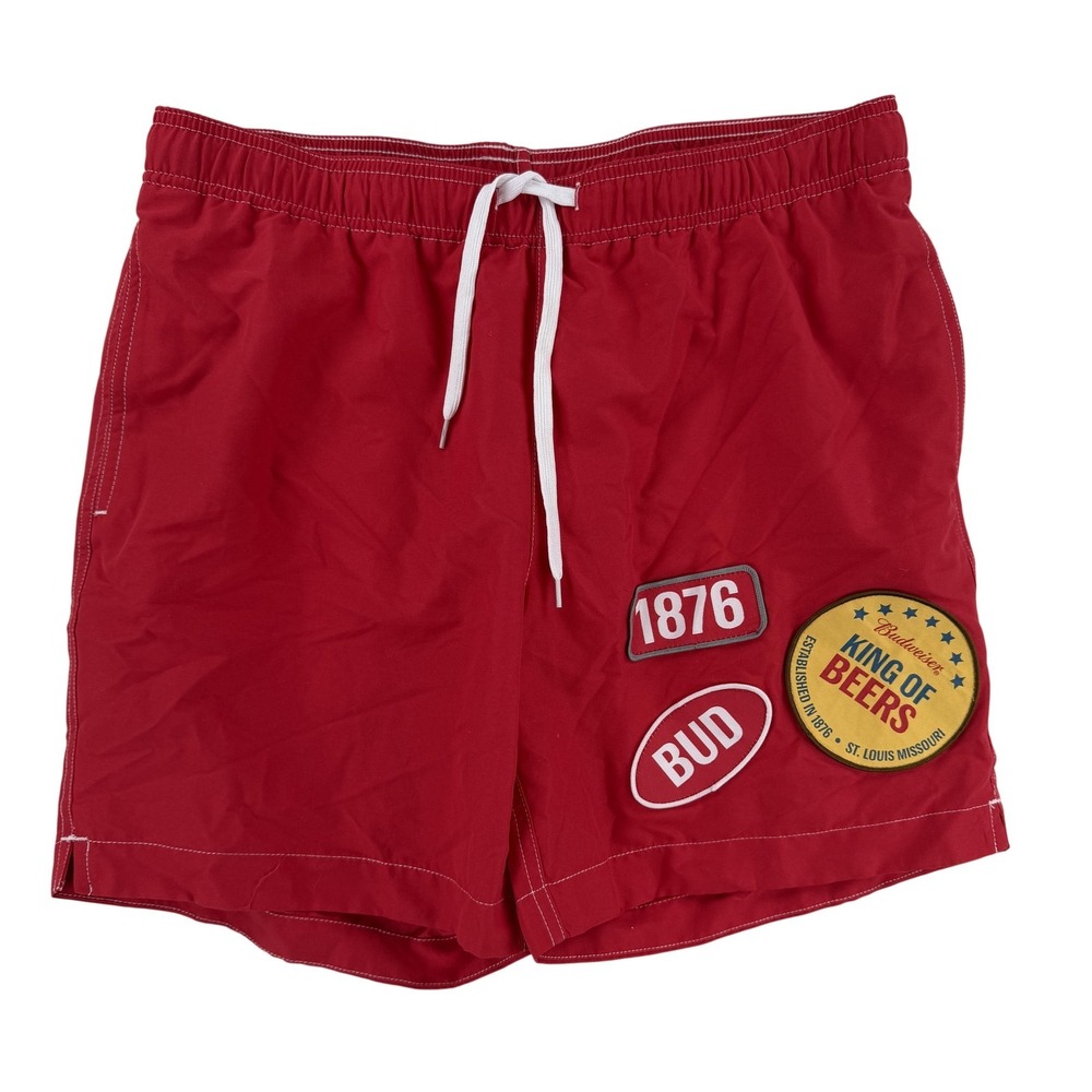 Budweiser Swim Shorts Mens Medium Red King Of Beers Trunks PacSun Beer Beach Y2K
